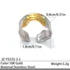 Anillo de Acero Inoxidable Bicolor con Cara Sonriente Transfronterizo Europeo y Americano Lujo de Alta Gama Nicho Bloqueo de Color Dorado y Plateado Sensación de Alta Gama Anillo para el Dedo Joyería de Acero de Titanio
