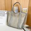 Bolsa de Praia Tote da Moda Grande Capacidade Unissex 2026 Novo Modelo Bolsa de Ombro para Estudante Academia Bolsa de Compras em Malha Esportiva