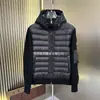 Nova Jaqueta de Penas Casual Patchwork Tricô Estilo Europeu Marca m para Homens, Penugem de Pato Branca, Quente, Estilosa, Casaco de Penas Slim