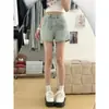 Shorts de mezclilla de pierna ancha de cintura alta para mujer, nuevo estilo de verano 2026, aptos para petite, corte holgado, shorts delgados de línea A que estilizan para chicas a la moda