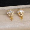 Accesorios DIY Perla Plata S925 Aretes Retro Soporte Vacío Producto Semiterminado 9-12 mm Soporte para Aretes Estilo Palacio Jg5984