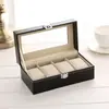 Cajas de Almacenamiento de Relojes de Cuero PU de Alta Gama y Exquisitas para Uso Doméstico de Niñas con Diseño de tragaluz