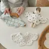 Babero de Saliva para Bebé Primavera y Verano Nuevo Estilo Japonés Floral Algodón Puro Clase A Doble Cara Babero Estilo Pétalo para 1-2 Años