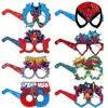 Accesorios para Fotos de Fiesta de Héroes Transfronterizos Gafas de Papel Gafas de Cumpleaños con Tema de Héroe Suministros de Decoración