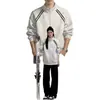 Moletom cardigã com gola alta listrado em branco e cinza para homens, jaqueta esportiva casual de primavera, jaqueta para casais estilo americano resistente