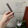 Cuchara de nogal de imitación vintage, vajilla occidental, cuchara redonda cepillada de acero inoxidable, cuchara casera, cuchara de estilo japonés, cuchara al por mayor