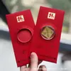 Adesivos de Telefone de Ouro Puro 999 para o Festival da Primavera, Artesanato em Metal de Envelope Vermelho de Alta Qualidade, Presentes para Reunião Anual