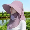 Chapéu de Sol de Verão para Uso Externo, Chapéu Compatível com Rabo de Cavalo para Mulheres, Estilo Coreano, Moderno, Aba Larga, Emagrecimento Facial, Chapéu de Pescador Estilo Lenço