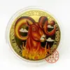 Cor Moeda Comemorativa Doze Constelações Moeda Banhada a Ouro 12 Constelações Tarô Europeu e Americano Medalhão Comemorativo Moeda de Ouro Moeda de Desejo Espelho Cruzado