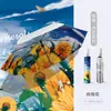 Guarda-chuva Dobrável Totalmente Automático Prata Plástico Protetor Solar Anti-UV Guarda-chuva de Sol Feminino Protetor Solar Chuva ou Sol Guarda-chuva Atacado Japão e Coreia do Sul