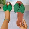 Sandalias Slip-On de Gran Tamaño Transfronterizas Europeas y Americanas para Mujer, Sandalias de Exterior de Nuevo Estilo con Lazo, Suela Plana, Venta al por Mayor de Gran Tamaño