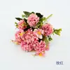 Fabricante de Buquê de Crisântemos Pintados a Óleo de 7 Cabeças Fornece Decoração para Casa e Hotel Flores Artificiais para Arranjo de Cena e Performance Arranjos Florais