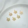 Sinos da Série de Natal Banhados a Ouro 14K que Preservam a Cor, Luvas de Boneco de Neve, Chapéus, Pirulitos, Pingentes, Pingentes e Acessórios para Joias DIY