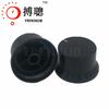 Tapa de perilla de aleación de aluminio de alta calidad, directa de fábrica, tipo eje de flor de arena de cintura negra, diámetro exterior 21-24 * 14 mm de alto