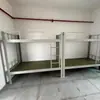 Cama de Solteiro Metálica Moderna Minimalista com Estrutura Fechada para Dormitórios de Estudantes, Cama Alta e Baixa de Camada Dupla para Apartamentos de Funcionários, Cama de Ferro Forjado
