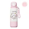 Taza Aislante para Doble Bebida Sanrio para Niños, Linda Taza de Agua con Popote Kuromi, Taza Aislante Portátil para Estudiantes de Primaria