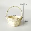 Cesta mini de vime trançado, pequena cesta de flores, brinquedo DIY, cesta de mão, cesta de decoração de micro paisagem, cesta de flores de mão