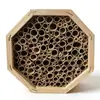 Alimentador de Insectos de Jardín de Madera, Nido de Insectos Hexagonal Creativo de Madera, Casa para Mariposas, Colmena para Abejas, Estación de Alimentación de Insectos