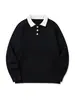 Suéter Yidao Vintage 2026 Otoño Nuevo Estilo Tejido de Cable Bloque de Color Falso Dos Piezas para Hombre, Suéter Sofisticado y Casual de Punto con Cuello Solapa