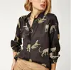 Estación independiente 2025 explosión camisa de verano para mujer nueva tendencia europea y americana camisa estampado de animales 3D