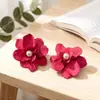Pendientes de Pétalos de Flor Pintados, Pendientes Mate de Color Caramelo, Tachuelas de Oreja con Elemento de Pétalo Dopamina Pintado de Colores