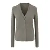 Estilo Old Money Temperamento Cuello en V Falso Dos Piezas Manga Larga Cardigan de Punto Otoño Nuevo Estilo Ajustado de un Solo Botón Versátil Top para Mujer