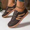 Venta al por mayor de fabricante de zapatillas deportivas casuales con cordones de nuevo estilo 2026, zapatillas de malla, zapatos de entrenamiento alemanes de suela plana para mujer, zapatos de mujer