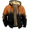 Chaqueta acolchada de algodón con forro marrón y sudadera con capucha con impresión digital 3D con patrón multicolor transfronterizo entre Europa y Estados Unidos 2024