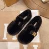 Sapatos Mary Jane Birkenstock Brancos com Pelo para Mulheres, Uso ao Ar Livre, Forrados com Lã, Pelo de Vison Quente, Novo Estilo Outono e Inverno 2026, Mocassins, Sapatos de Algodão