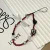 Ins Dibujo Animado Hecho a Mano con Cuentas Funda para Teléfono Móvil Cadena Colgante Llavero Pulsera DIY Colgante para Cámara CCD Mochila Anti-Pérdida