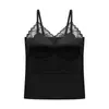 Camisola Sexy Renda Lingerie Copo Fixo Cetim Copo Fixo Respirável Sensação Nua Linda Seio Pequeno Camisola Colete Mulheres