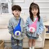 Bolso para niños, moderno y moderno, con letras en contraste de colores, estilo occidental, bandolera de nailon para bebés pequeños.
