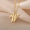 Collar con Colgante de Letra Nombre Venta Caliente Transfronteriza Cadena de Clavícula de Acero Inoxidable Oro 18K Joyería Fabricante Femenino Venta al por Mayor