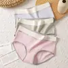 Pantalillas de algodón para mujer, estilo simple Clase A, cintura media, entrepierna de algodón fina de verano, cómodas y transpirables, calzones para mujer que cubren las caderas