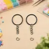 Anillo de Llave Metálico Plano Electroplateado de 30 mm Cadena de Llave Anillo Abierto Anillo para Colgar Colgante Hebilla Accesorios para Llavero