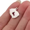 Popular Europeu e Americano Pézinhos de Bebê Aço Inoxidável Polido Espelhado Pingente Duplo de Pézinhos Acessórios 13*19mm