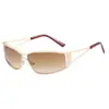 Gafas de Sol Plateadas Y2K Caladas de Inspiración Tecnológica Futurista Estilo Europeo y Americano Gafas de Sol Retro Estilo Streetwear Chica Caliente para Mujeres