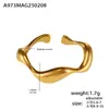 Oamaika Anillo Curvo Brillante de Diseño Sencillo de Nicho Europeo y Americano Anillo Personalizado Anillo Ajustable de Acero Inoxidable para Dedo Índice