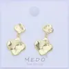 Pendientes de Aleación Color Oro Real que Conserva el Color, Cuadrados Geométricos, Redondos, Ovalados Plegados, Pendientes Brillantes Transfronterizos de Amazon