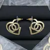 Aretes de Letra Doble C Estilo Chanel para Mujer, Aretes de Botón con Diseño de Nicho, Aretes de Lujo Ligero Inspirados en Chanel, Aguja de Plata