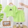 2025 Nueva Moda Ropa de Verano para Niños Traje Delgado de Verano para Niños con Letras Manga Corta Ropa de Bebé Manga Corta Niños al por Mayor