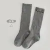 Calcetines para Niños para Otoño e Invierno, Calcetines de Media Pantorrilla con Lazo Estilo Coreano para Niñas, Calcetines Gruesos de Algodón a Rayas Estilo Escolar de Doble Aguja, Modernos