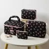 Bolsa de Cosméticos Nueva de Gran Capacidad Transfronteriza, Bolso de Mano con Lazo, Neceser Portátil, Bolsa de Almacenamiento para Cosméticos de Mujer, Lápices Labiales