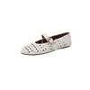 Sapatos de Salto Baixo Vazados para Mulheres 2026 Verão Novo Versátil Confortável Uso Duplo Slip-On Planos Mary Janes para Mulheres