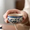 Taza Zen de Cerámica Ruyao Beige con Rama Envolvente Set de Té Kung Fu para el Hogar Taza de Cata de Té Taza de Té Taza Personal del Maestro