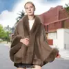 Nuevo Chal Grueso de Punto Otoño e Invierno, Chal Versátil de Piel de Color Sólido de Alta Gama, Chal Exterior Cálido para Vestido de Noche