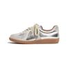 2025 Novos Sapatos Casuais Retrô Solado Oxford Solado Grosso Cinza Prata Combinação de Cores Tênis Casuais Prata Envelhecido Sapatos de Treinamento Moral