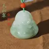 Pingente Verde Tianshan Símbolo de Paz Jade de Seda Dourada Natural de Xinjiang Fivela da Paz Pingente de Jade Buda Cabacinha Atacado