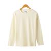 Camiseta de Manga Larga Pesada de Algodón Puro Transpirable Tianning 260g para Transmisión en Vivo para Hombres y Mujeres Manga Larga para Mujer Hombros Descubiertos Color Negro Blanco