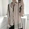 Camisa Listrada Casual de Verão Fina com Recortes de Manga Curta para Homem, Jaqueta Camisa de Designer Estilo Férias na Praia de Caimento Solto